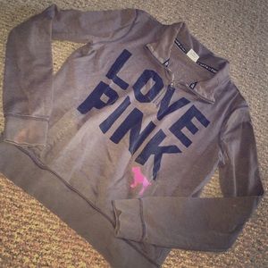 women’s medium pink VS quarter zip sweatshirt